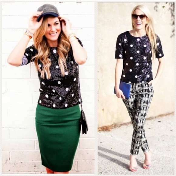 J. Crew Sequin Polka Dot Top - Picture 11 of 11